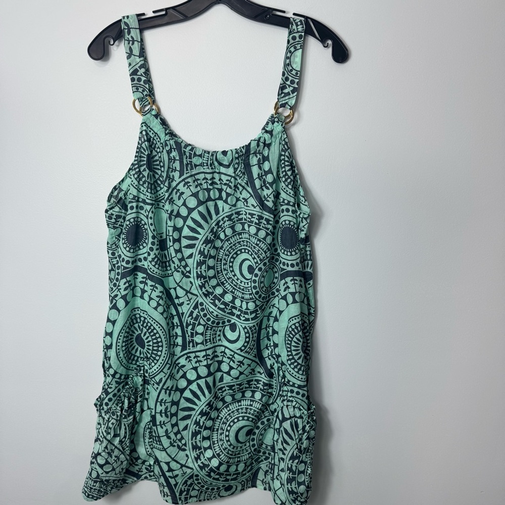 tibi paisly print blue beach cover up size large 2030